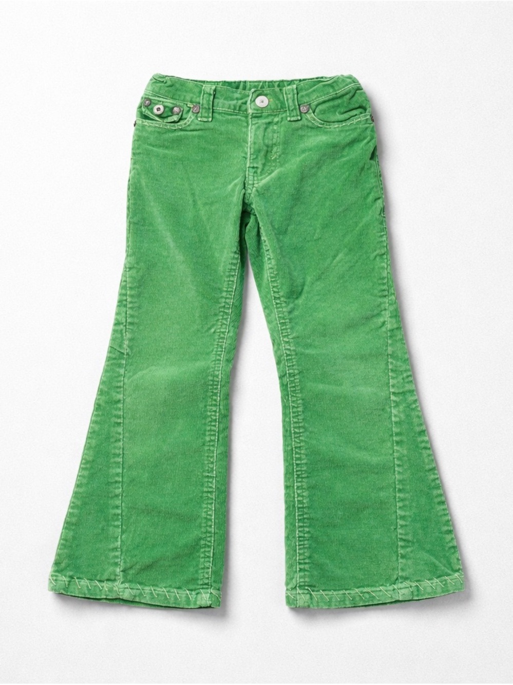 Wide Leg Y2K The Children's Place Green Corduroy Flare Pants 5T